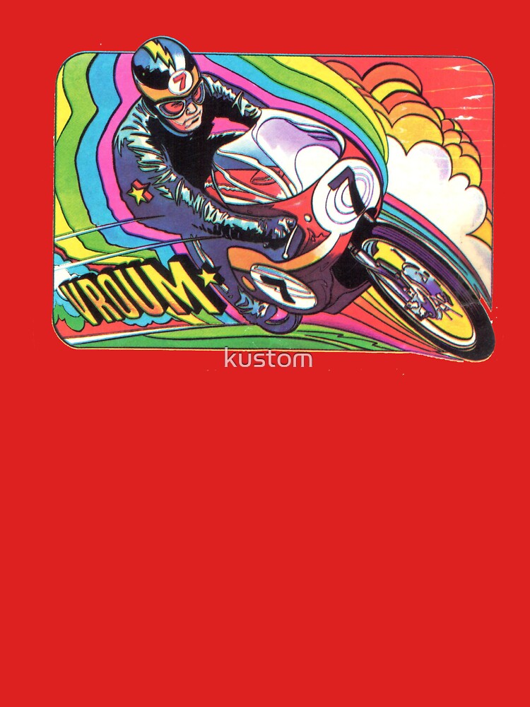 "Vintage Motorcycle Motor Vroom decal 70's wild" T-shirt by kustom