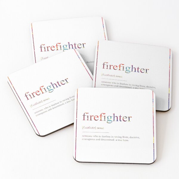Item preview, FIREFIGHTER 220 Watercolor Map Yoga Quote Definiti designed and sold by vividpixelusa.