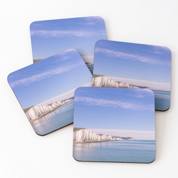 Item preview, Seven Sisters cliffs and a calm blue sea, East Sussex, UK designed and sold by Zoe Power.