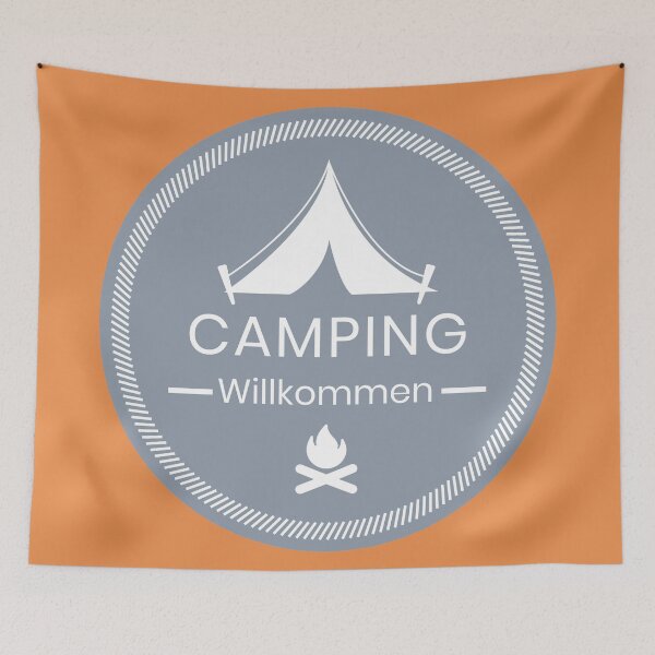 Item preview, Camping Welcome | German hiking | Black hiking t-shirt designed and sold by Ainbowz-Artwork.