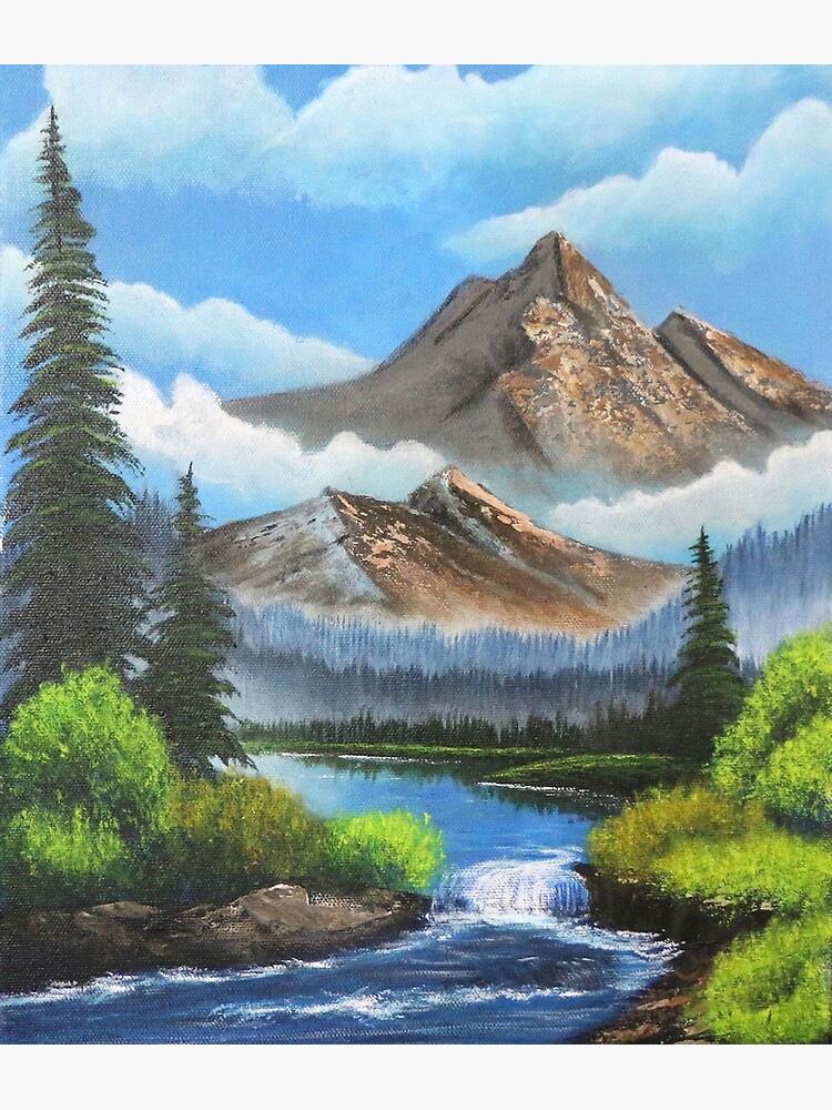 Bob Ross Portrait Fan Art, Acrylic Painting on Stretched Canvas