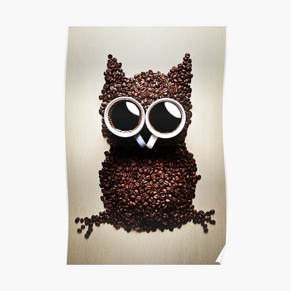Coffee Owls" Poster by | Redbubble
