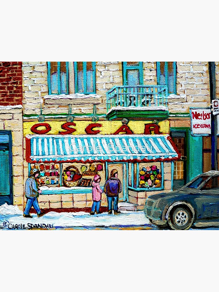 "THE CANDY STORE MONTREAL WINTER CITY SCENE CANADIAAN ART" Photographic