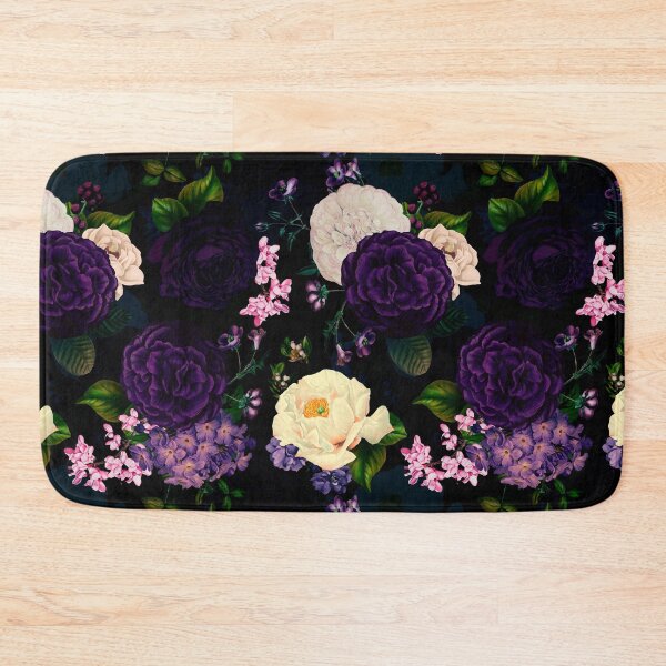 Item preview, Vintage Midnight Purple Botanical Roses Flower Botanical Night Garden Nightgarden designed and sold by UtArt.