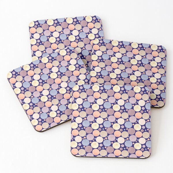 Item preview, circles seamless pattern on the dark blue background designed and sold by linagaiaart.