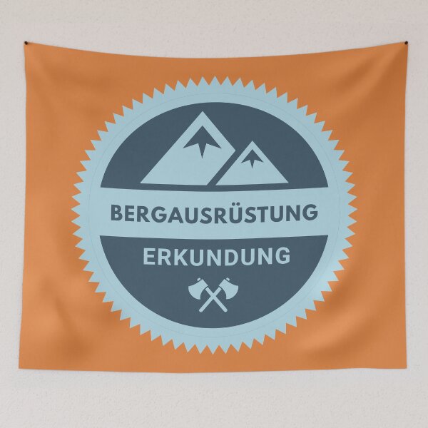 Item preview, Mountain Equipment Exploration | German hiking | Black hiking t-shirt designed and sold by Ainbowz-Artwork.