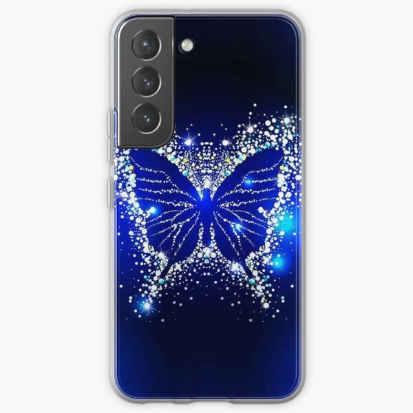Glowing Neon Blue Butterfly Samsung Galaxy Soft Case