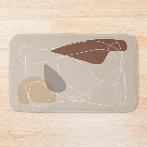 Item preview, Mid century modern, line drawing abstract design. Earthy tones. designed and sold by PandaAvenue.