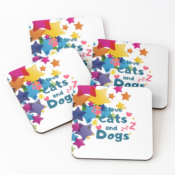 Item preview, Cats and Dogs Playful Pets With Stars Pattern designed and sold by wodra.