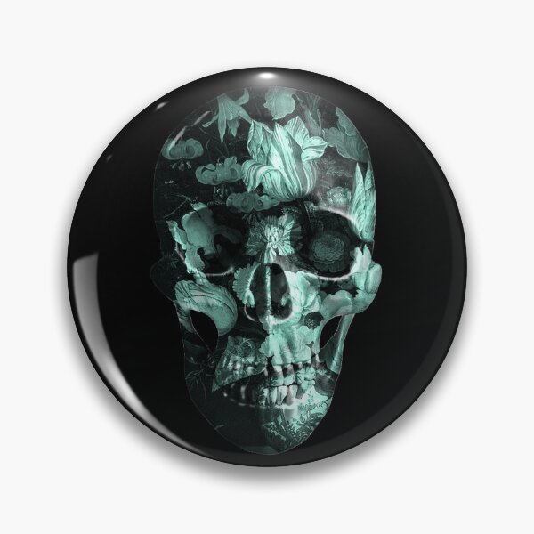 Item preview, Baroque Skull with flowers - Teal designed and sold by EvilLeftHand.
