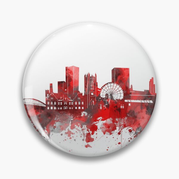 Item preview, manchester skyline red designed and sold by BekimART2.
