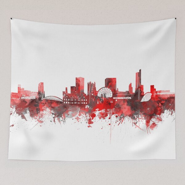 Item preview, manchester skyline red designed and sold by BekimART2.