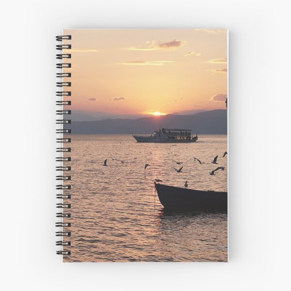 Item preview, Ohrid sunset, boats and birds designed and sold by distracted.