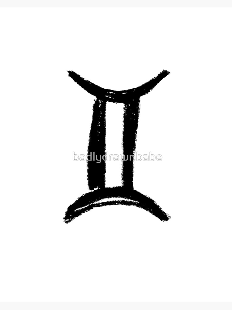 Gemini Zodiac Symbol black hand drawn