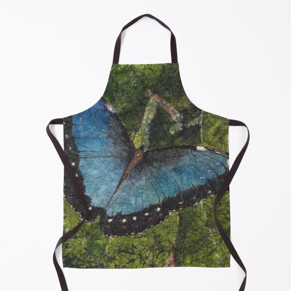 Item preview, Blue Morpho Butterfly Watercolor and Ink Batik designed and sold by The Elderberry Blossom.