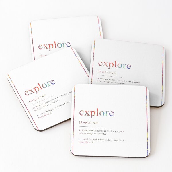 Item preview, EXPLORE 208 Watercolor Map Yoga Quote Definition D designed and sold by vividpixelusa.