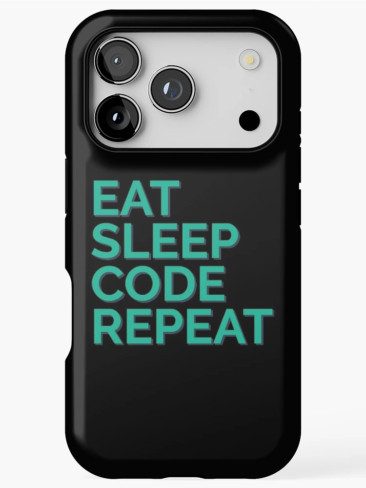 Thumbnail 1 of 4, iPhone Case, Eat Sleep Code Repeat Python Coder designed and sold by Sour Soul.