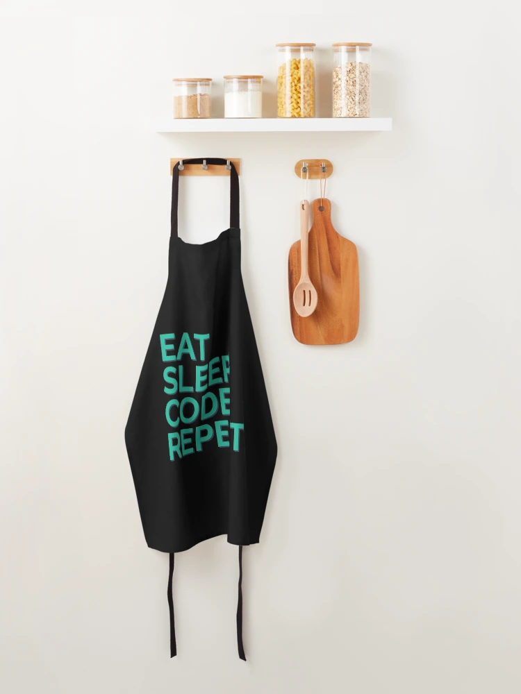 Thumbnail 4 of 6, Apron, Eat Sleep Code Repeat Python Coder designed and sold by Sour Soul.