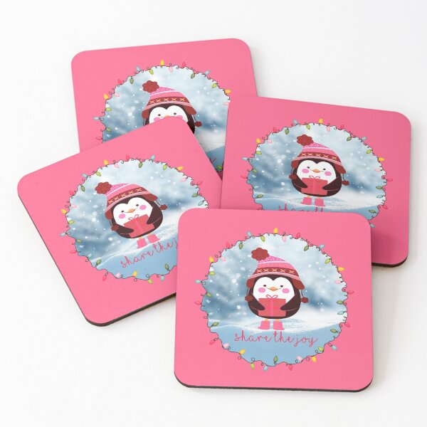 Item preview, Pingüino “Share the Joy” (fondo rosa) designed and sold by PawsitiveMum.