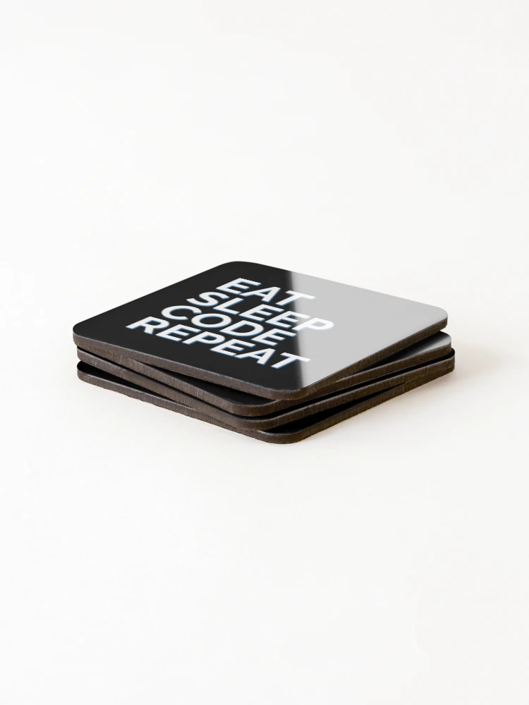 Thumbnail 4 of 5, Coasters (Set of 4), Eat Sleep Code Repeat Java Coder designed and sold by Sour Soul.