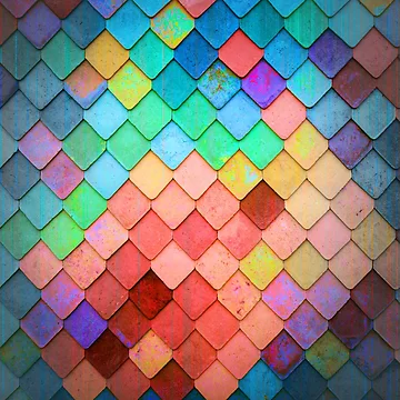 Artwork thumbnail, Fade Colorful Pattern | Fish Scale Design by BestBash