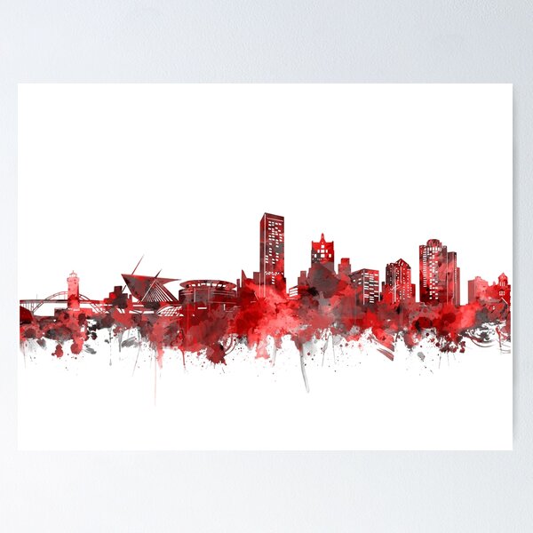 Item preview, milwaukee skyline red designed and sold by BekimART2.