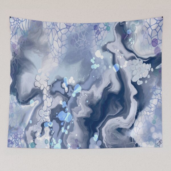 Item preview, Snow Storm, digital fluid pour with cells designed and sold by MayGreenAbgrall.