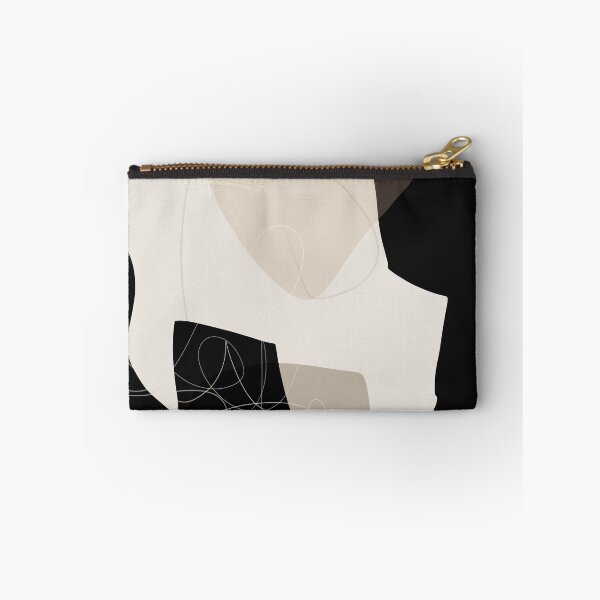 Item preview, Black & brown abstract shapes & lines. Mid-century modern. designed and sold by PandaAvenue.