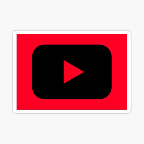 Youtube Play Button Black Sticker For Sale By Bitcell Redbubble