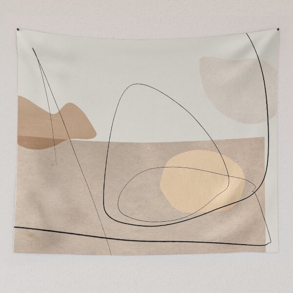 Item preview, Abstract line drawing collage. Brown, earthy tones. designed and sold by PandaAvenue.
