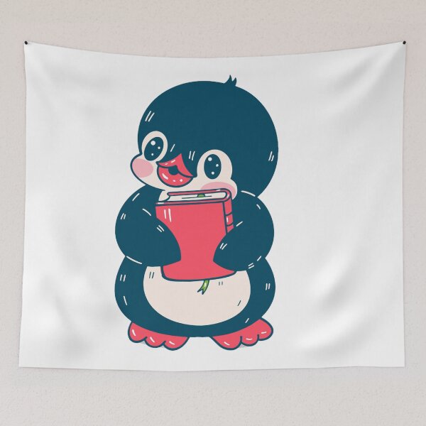 Item preview, penguin with a book  designed and sold by zanbo.