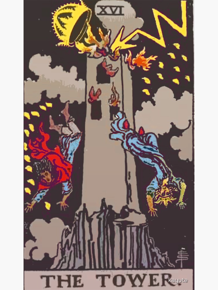 (High Quality) The Tower - Rider Waite Tarot Card by kayute