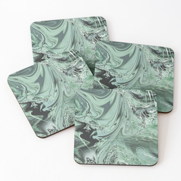 Item preview, Mint Green & Glitter Abstract Art designed and sold by ReesDesigns.