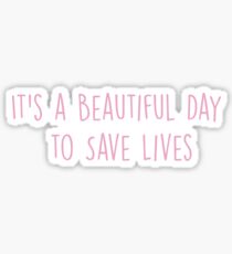 It's a Beautiful Day to Save Lives - PINK Sticker