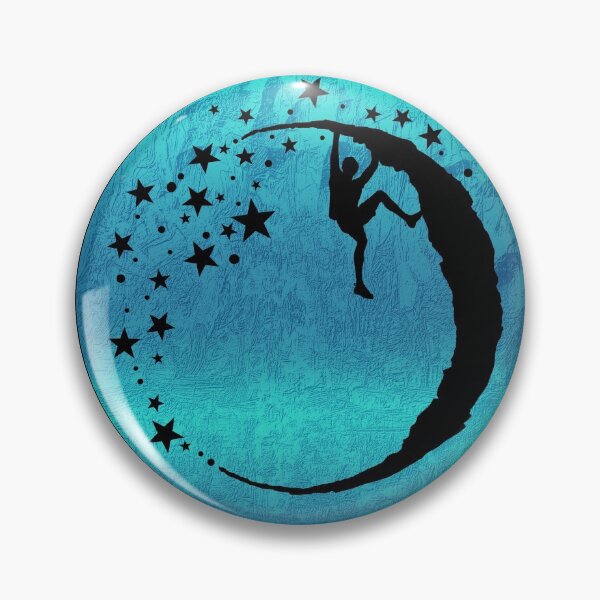 Item preview, Bouldering climber on the moon rock in blue - bouldering gift designed and sold by MadandMean.