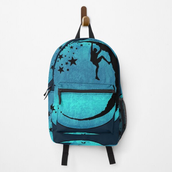 Item preview, Bouldering climber on the moon rock in blue - bouldering gift designed and sold by MadandMean.