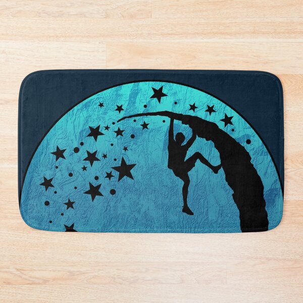 Item preview, Bouldering climber on the moon rock in blue - bouldering gift designed and sold by MadandMean.