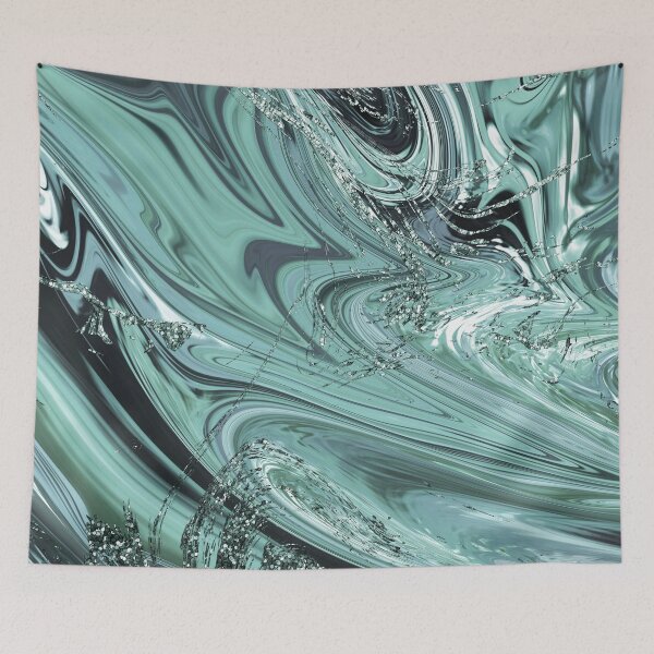 Item preview, Turquoise & Green Crystal Abstract Art designed and sold by ReesDesigns.