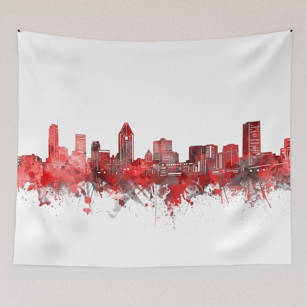 Item preview, montreal skyline red designed and sold by BekimART2.