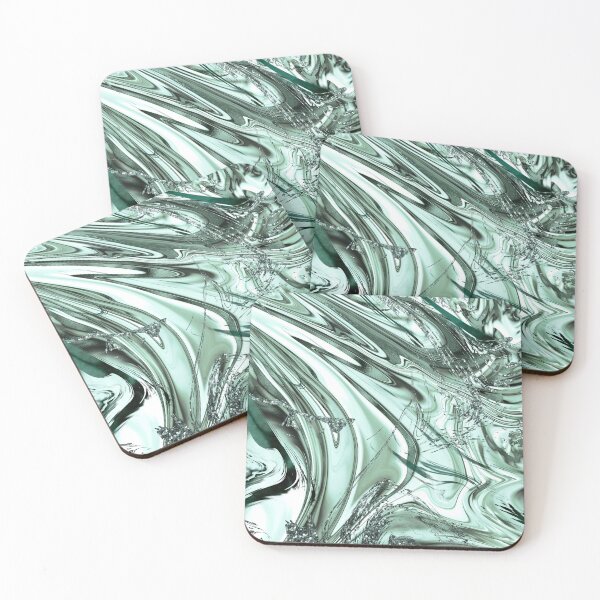 Item preview, Mint Green Metallic Abstract Art designed and sold by ReesDesigns.