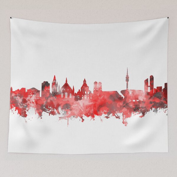 Item preview, munich skyline red designed and sold by BekimART2.