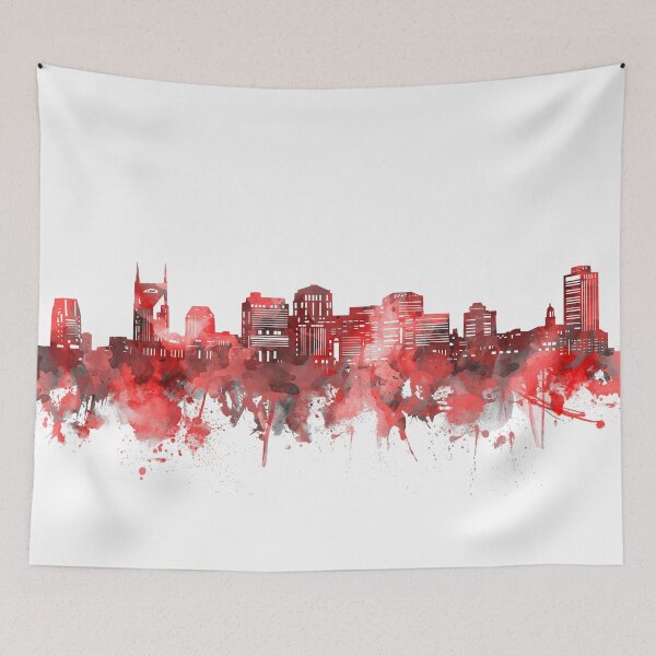 Item preview, nashville skyline red designed and sold by BekimART2.