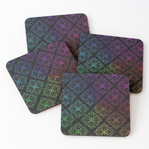 Item preview, Rainbow mandala ombre pattern on black designed and sold by Timeforplay.