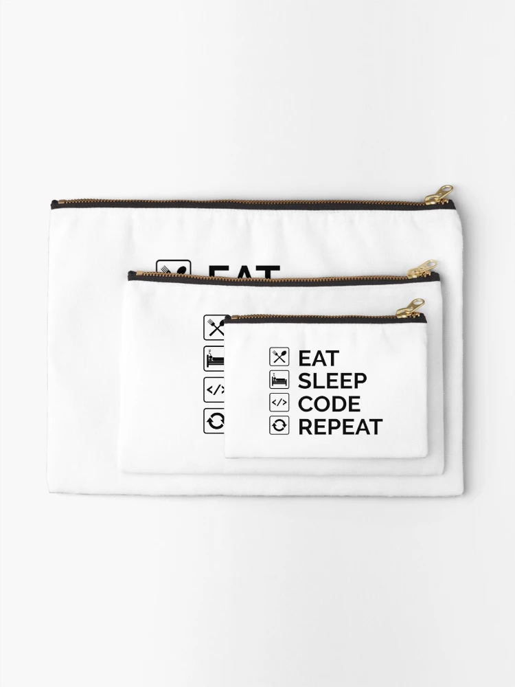 Thumbnail 2 of 4, Zipper Pouch, Eat Sleep Code Repeat Java Programming designed and sold by Sour Soul.