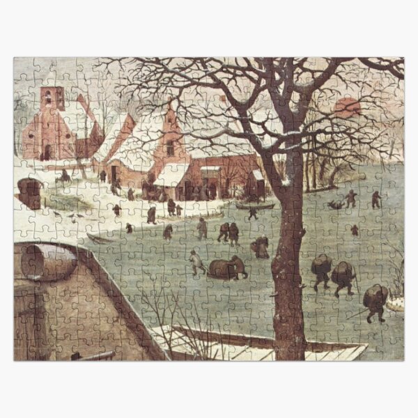 The census at Bethlehem. Fragment 3. View from the river. Pieter Bruegel The Elder, Painting, 1566, 115.5×163.5 cm Jigsaw Puzzle