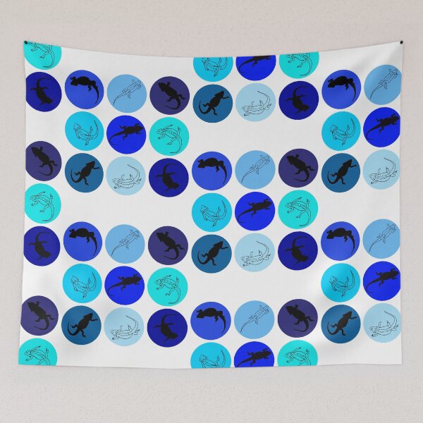 Item preview, Bearded Dragon on Blue Circles designed and sold by PrileyRileyArt.