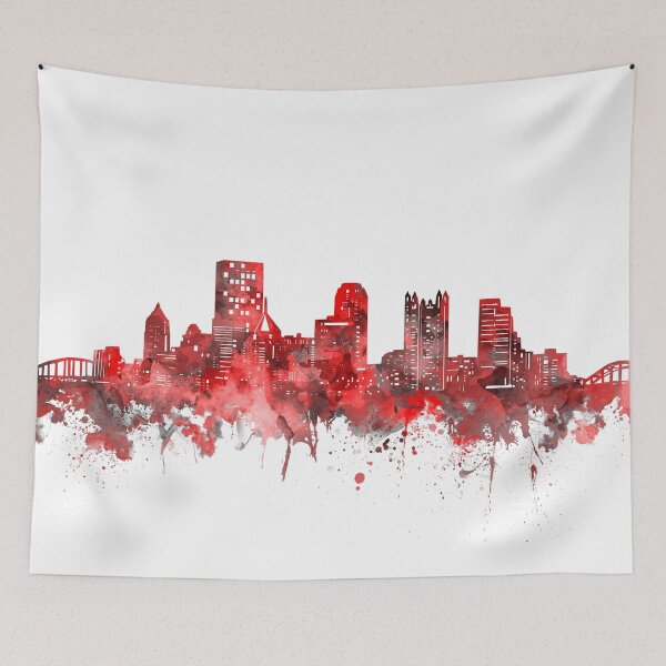 Item preview, pittsburgh skyline red designed and sold by BekimART2.
