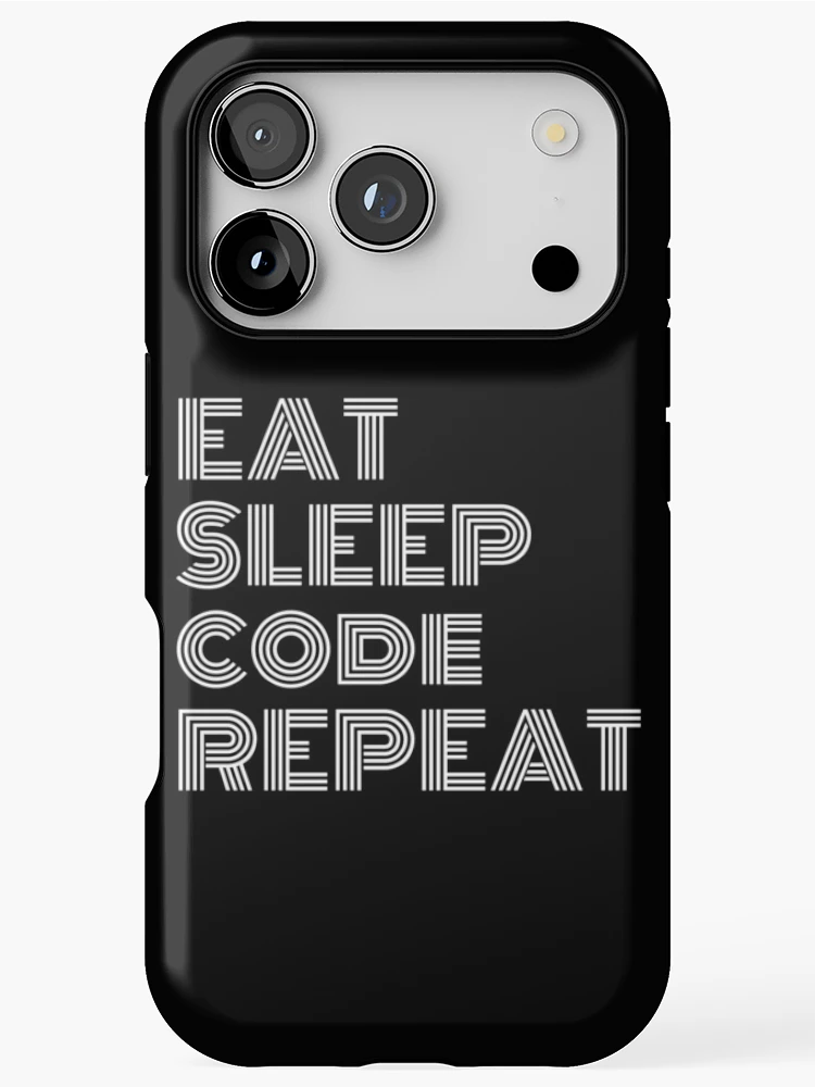 Thumbnail 1 of 4, iPhone Case, Eat Sleep Code Repeat Python Coding designed and sold by Sour Soul.