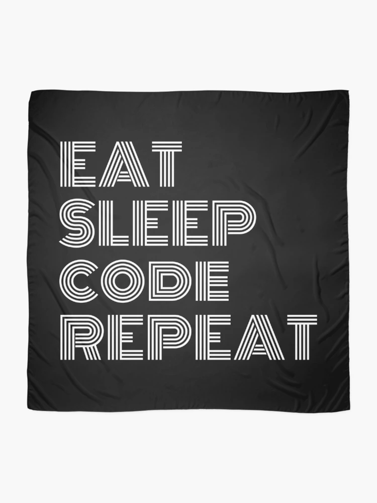 Thumbnail 2 of 3, Scarf, Eat Sleep Code Repeat Python Coding designed and sold by Sour Soul.