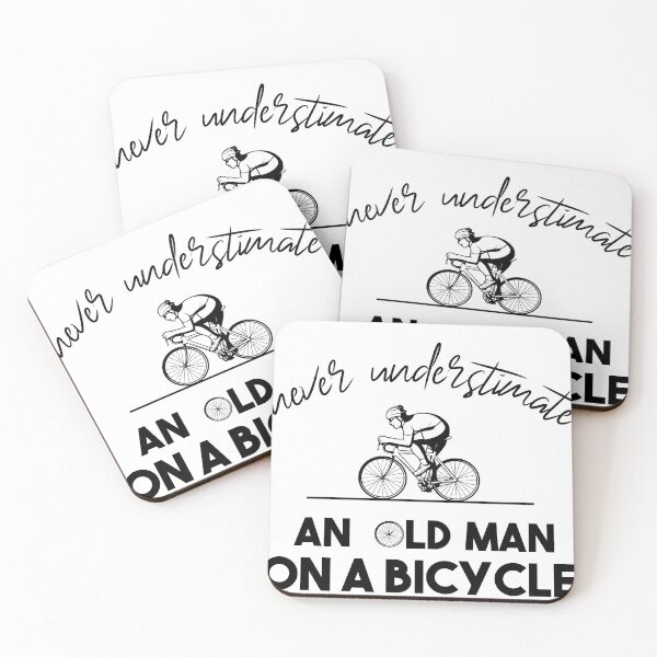 Item preview, Never Underestimate An Old Man On A Bicycle designed and sold by MedBoularouah.